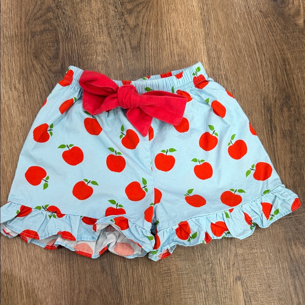 Stitchy Fish,Red Ruffle Top and Apple Print Shorts Set - Picture 7 of 10